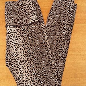 Brown leopard print leggings, size XS brand is Varley